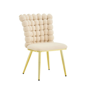 English Elm Luxury Velvet Bubble Tufted Swivel Chair Gold Frame Glam Accent Seat W3875P457865