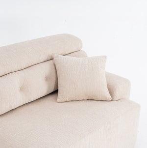 English Elm LY-029 Apricot Modular 4-Seater Sofa with Wood-Grain Chenille, High-Density Foam, 2 Pillows, Durable Comfort W2231S00023