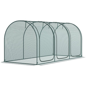 English Elm Outsunny 9' X 4' Crop Cage - Portable Plant Protection Tent With Zippered Doors & Ground Stakes W2225P174511-GIGA