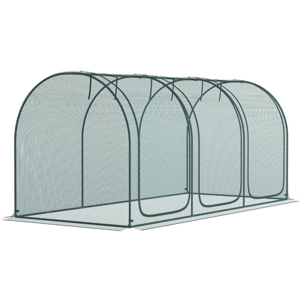 English Elm Outsunny 9' X 4' Crop Cage - Portable Plant Protection Tent With Zippered Doors & Ground Stakes W2225P174511-GIGA