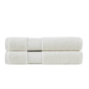 English Elm 2 Turkish Cotton Bath Sheets Set 35x70 Inches - Ultra Absorbent, Plush Spa-Luxe Towels for Home White 17.32 L x 12.6 W x 5.91 H B035P319792