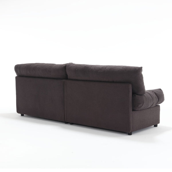 English Elm Cloud Style Sofa - Plush Teddy Velvet 2-Seater Couch For Cozy Living Room & Apartment Spaces W2705S00001-GIGA