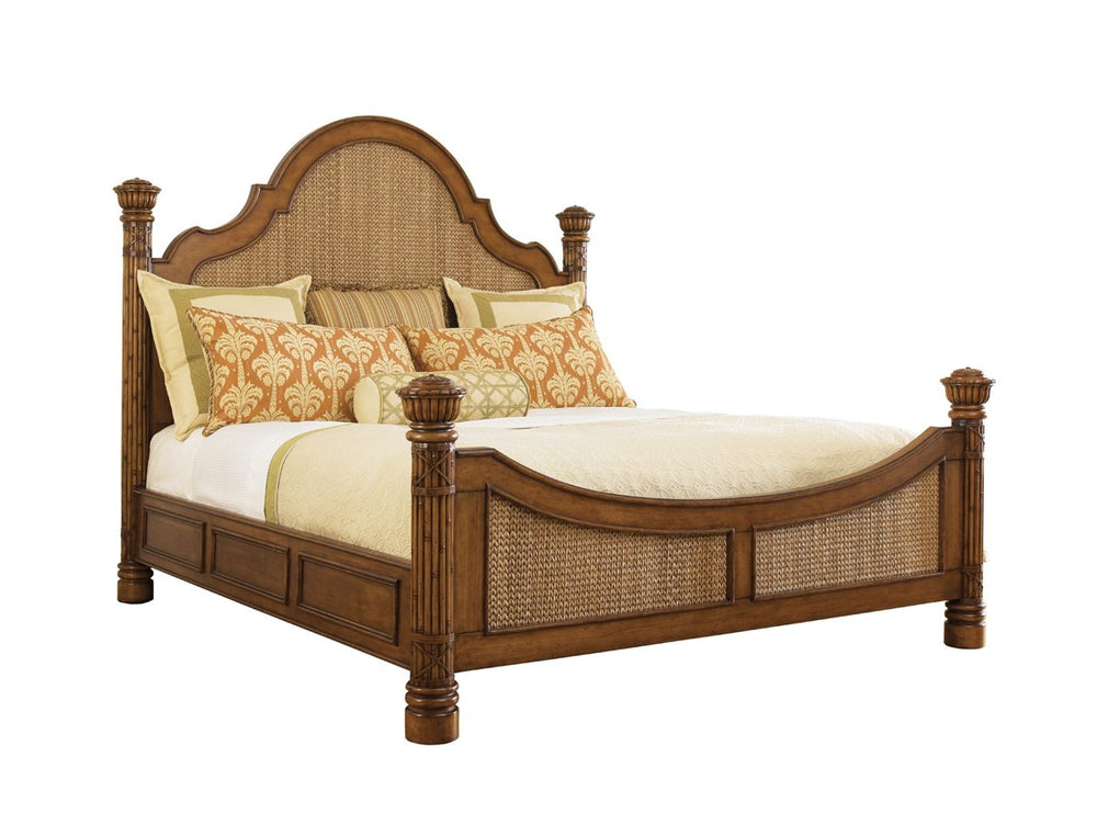 Lexington Round Hill California King Bed Woven Lampakanai Herringbone Coastal Bedroom Retreat 531-135C