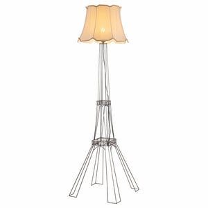 HomeRoots 56" Brass LED Floor Lamp with Elegant Beige Bell Shade – Perfect for Living Rooms & Reading Corners 531005