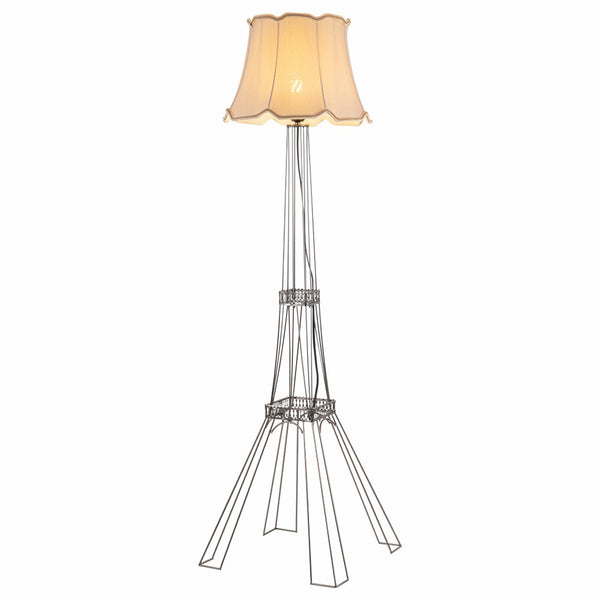 HomeRoots 56" Brass LED Floor Lamp with Elegant Beige Bell Shade – Perfect for Living Rooms & Reading Corners 531005