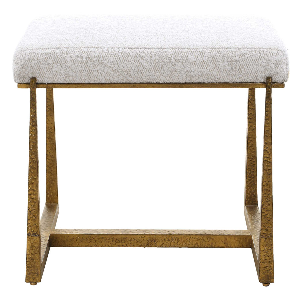 Uttermost Uttermost Upholstered Accent Bench with Decorative Iron Legs for Entryway or Bedroom Seating Gold 20.5" W x 19.5" H x 16" D 53101