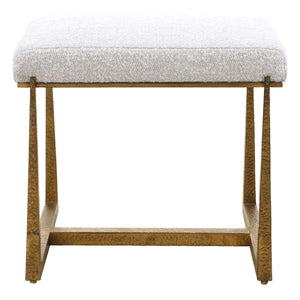 Uttermost Uttermost Upholstered Accent Bench with Decorative Iron Legs for Entryway or Bedroom Seating Gold 20.5" W x 19.5" H x 16" D 53101