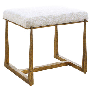 Uttermost Upholstered Accent Bench with Decorative Iron Legs for Entryway or Bedroom Seating