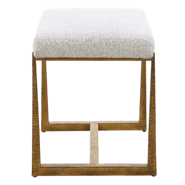 Uttermost Upholstered Accent Bench with Decorative Iron Legs for Entryway or Bedroom Seating