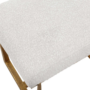 Uttermost Upholstered Accent Bench with Decorative Iron Legs for Entryway or Bedroom Seating