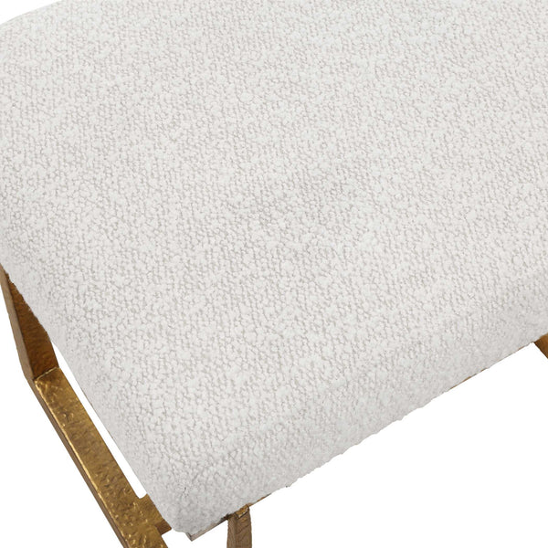 Uttermost Upholstered Accent Bench with Decorative Iron Legs for Entryway or Bedroom Seating