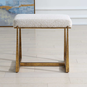 Uttermost Upholstered Accent Bench with Decorative Iron Legs for Entryway or Bedroom Seating