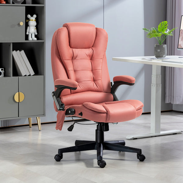 English Elm HOMCOM Executive Massage Office Chair with 6-Point Vibration, Lumbar Heat, Recline & Remote Control Red W2225P229772