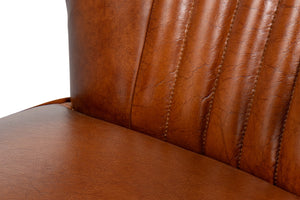Sarreid Parker Office Chair - Luxurious Vintage Havana Leather, Swivel Design, Top Grain Cowhide Comfort Brown  53105
