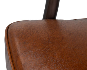 Sarreid Parker Office Chair - Luxurious Vintage Havana Leather, Swivel Design, Top Grain Cowhide Comfort Brown  53105