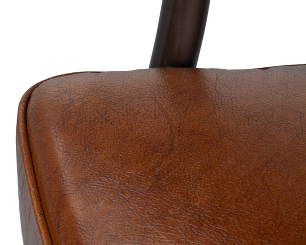 Sarreid Parker Office Chair - Luxurious Vintage Havana Leather, Swivel Design, Top Grain Cowhide Comfort Brown  53105