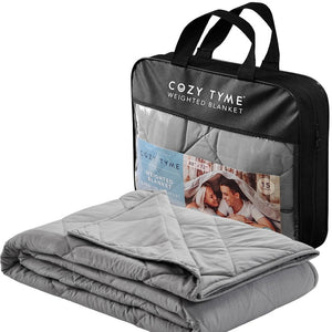 HomeRoots Queen Gray Cotton Weighted Blanket – 20 lbs of Comfort for Deep Sleep, Year-Round Relaxation & Style 531079