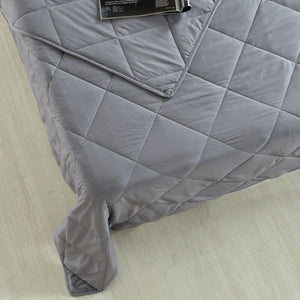 HomeRoots Queen Gray Cotton Weighted Blanket – 20 lbs of Comfort for Deep Sleep, Year-Round Relaxation & Style 531079