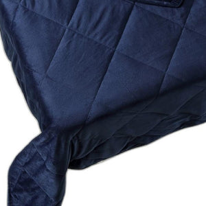 HomeRoots King Navy Blue Quilted Weighted Blanket - 20 Pounds of Therapeutic Comfort for Deep Sleep & Relaxation 531089