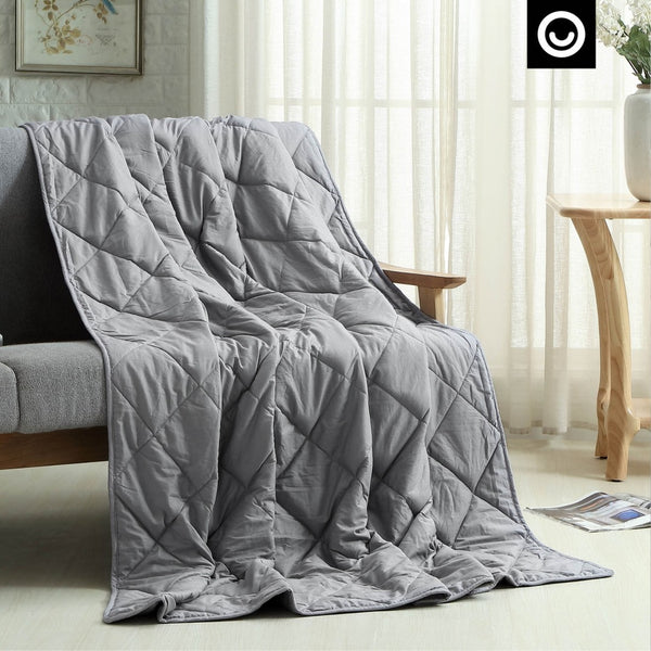 HomeRoots King Gray Quilted Weighted Blanket - 25 lbs for Calming Sleep, Breathable Comfort & Year-Round Use 531091
