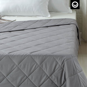 HomeRoots King Gray Quilted Weighted Blanket - 25 lbs for Calming Sleep, Breathable Comfort & Year-Round Use 531091