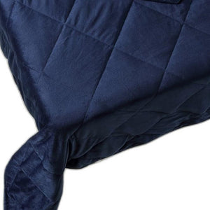 HomeRoots King Navy Blue Quilted Weighted Blanket - 25 lbs of Comfort for Stress Relief & Better Sleep Quality 531093