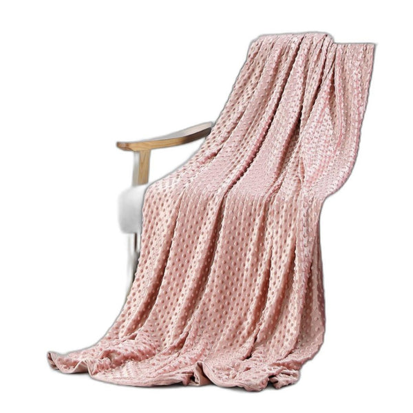 HomeRoots Twin Blush Weighted Blanket - Cozy 12 lb Polyester Woven Design for Stress Relief & Restful Sleep 531097