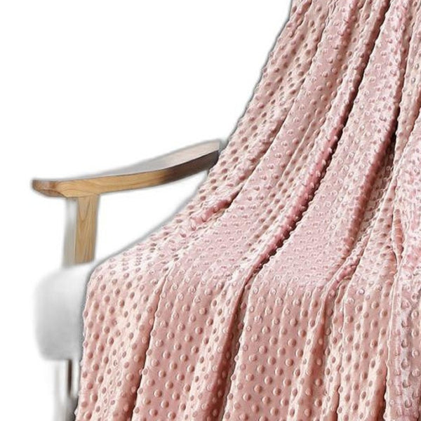 HomeRoots Twin Blush Weighted Blanket - Cozy 12 lb Polyester Woven Design for Stress Relief & Restful Sleep 531097