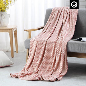 HomeRoots Twin Blush Weighted Blanket - Cozy 12 lb Polyester Woven Design for Stress Relief & Restful Sleep 531097