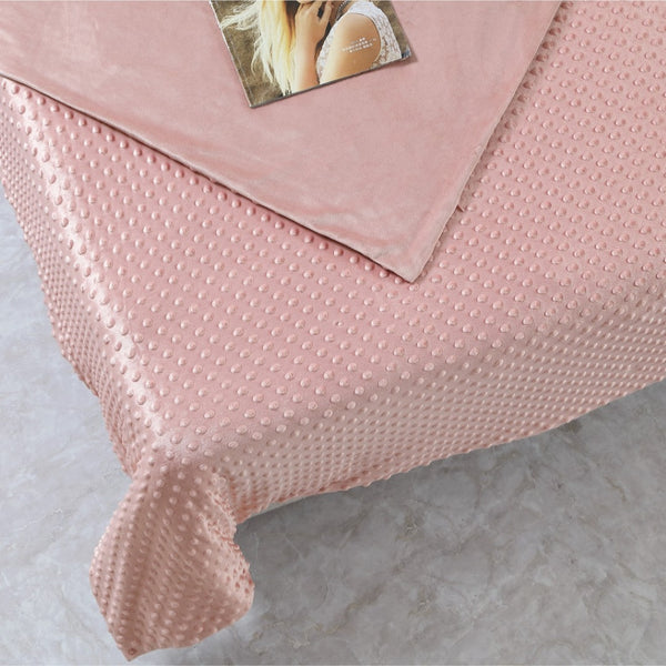 HomeRoots Twin Blush Weighted Blanket - Cozy 12 lb Polyester Woven Design for Stress Relief & Restful Sleep 531097