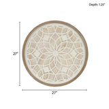 Madison Park Leah Global Inspired Round Two-tone Medallion Wall Decor MP95B-0273 Natural/White