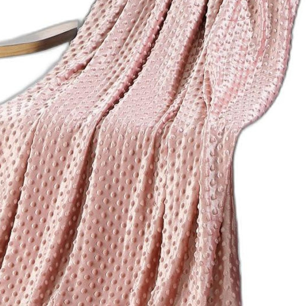 HomeRoots King Blush Weighted Blanket - 20 lb Woven Polyester for Anxiety Relief & Cozy Sleep All Year Round 531105