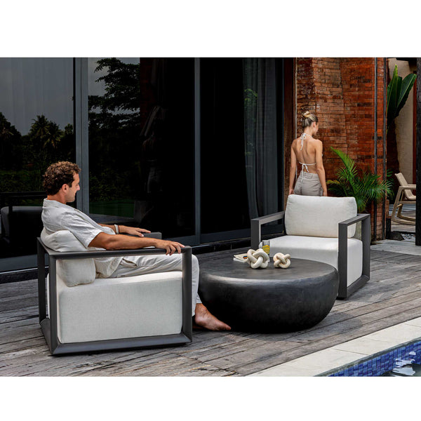 Uttermost Remsen Outdoor Lounge Chair with Durable Frame and Plush Cushion for Coastal Living