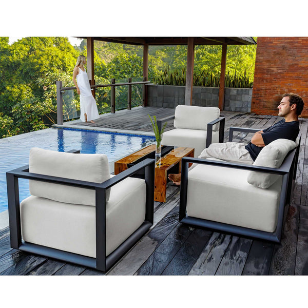 Uttermost Remsen Outdoor Lounge Chair with Durable Frame and Plush Cushion for Coastal Living