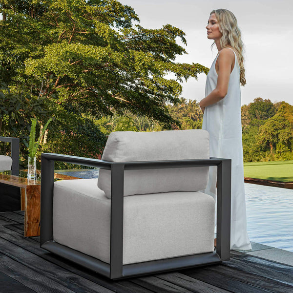 Uttermost Remsen Outdoor Lounge Chair with Durable Frame and Plush Cushion for Coastal Living
