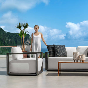 Uttermost Remsen Outdoor Lounge Chair with Durable Frame and Plush Cushion for Coastal Living