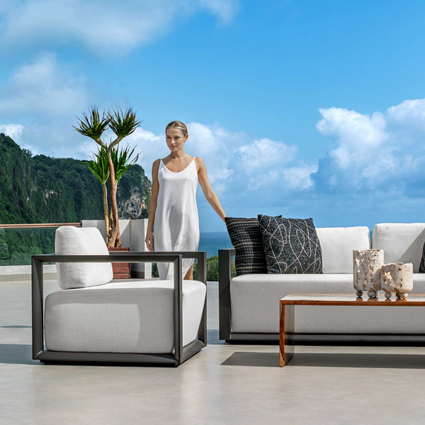 Uttermost Remsen Outdoor Lounge Chair with Durable Frame and Plush Cushion for Coastal Living