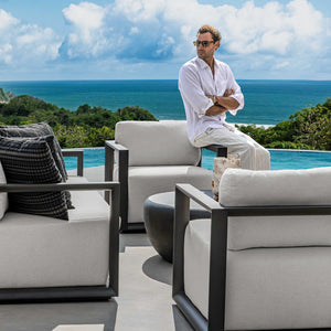 Uttermost Remsen Outdoor Lounge Chair with Durable Frame and Plush Cushion for Coastal Living