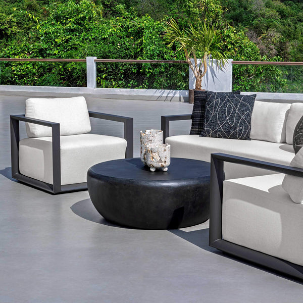 Uttermost Remsen Outdoor Lounge Chair with Durable Frame and Plush Cushion for Coastal Living