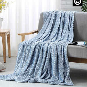 HomeRoots Queen Light Blue Woven Weighted Blanket - 20 lbs for Luxurious Comfort, Relaxation & Better Sleep 531110