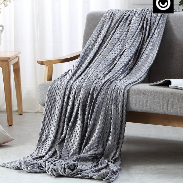 HomeRoots King Gray Woven Weighted Blanket - 25 lb Therapeutic Comfort for Restful Sleep & Stress Relief 531115