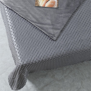 HomeRoots Queen Gray Weighted Blanket - 25 lb Polyester Woven Comfort for Stress Relief & Restful Sleep 531116