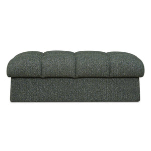 Uttermost Uttermost Harlem Block Tufted Upholstered Bench in Woven Moss and Blue Fabric 53111