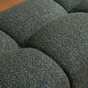 Uttermost Harlem Block Tufted Upholstered Bench in Woven Moss and Blue Fabric
