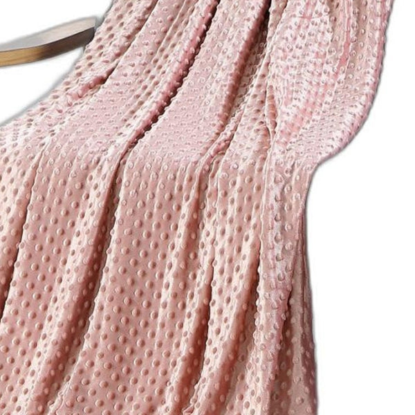 HomeRoots Twin Blush Weighted Blanket - 8 lb Soft Polyester for Year-Round Comfort & Relaxation in Style 531121
