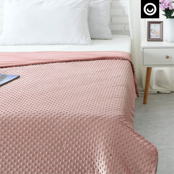 HomeRoots Twin Blush Weighted Blanket - 8 lb Soft Polyester for Year-Round Comfort & Relaxation in Style 531121