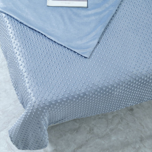 HomeRoots Twin Light Blue Woven Weighted Blanket - 8 lb Soft Polyester for Stress Relief & Cozy Sleep 531123