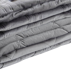 Homeroots 48" X 72" Gray Velvet Quilted Weighted Blanket Grey Velvet 531126