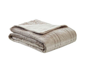 Homeroots 48" X 72" Taupe Velvet Quilted Weighted Blanket Taupe Velvet 531128