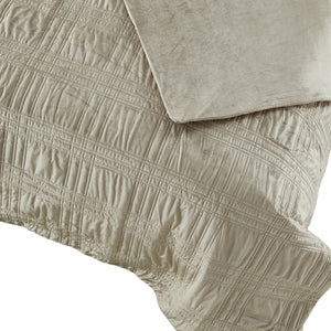 Homeroots 48" X 72" Taupe Velvet Quilted Weighted Blanket Taupe Velvet 531128